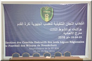 Elections des BE des trois ligues régionales de Football des wilayas de Nouakchott Mohamedou Mohamed Saleck (Nord), Moussa Ould Khaïry (Ouest) et Ould Kah (Sud), élus aux postes de présidents de ligues