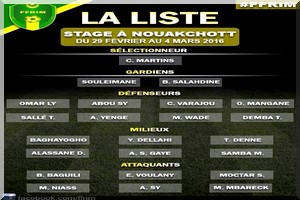 Stage à Nouakchott : La liste des convoqués