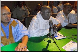 Le Ministre du Développement Rural, Brahim O M’Bareck O Mohamed El Moctar et le Ministre des Finances...