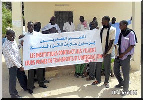 Éducation : Enseignants contractuels en sit-in au ministère d’Etat